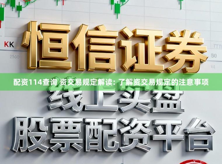 配资114查询 资交易规定解读: 了解资交易规定的注意事项